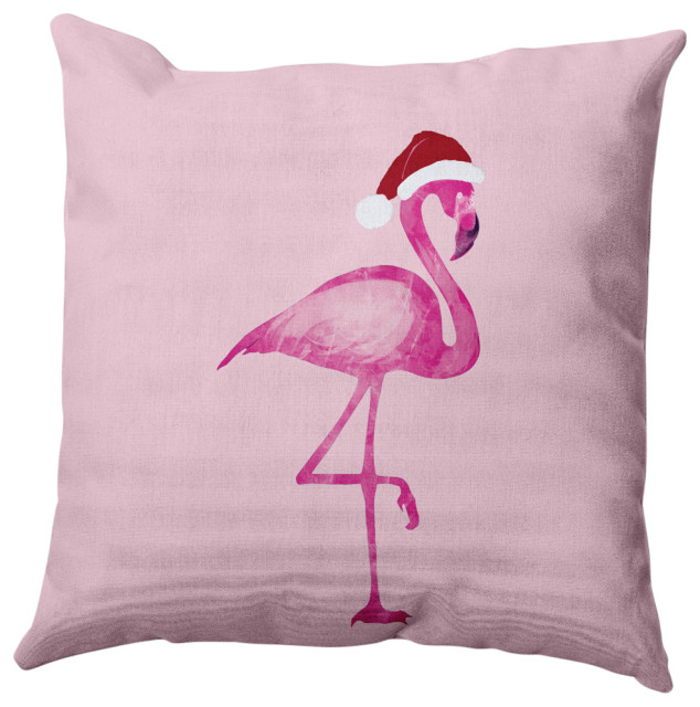 Snow Bird Decorative Throw Pillow, Pink, 16"x16"