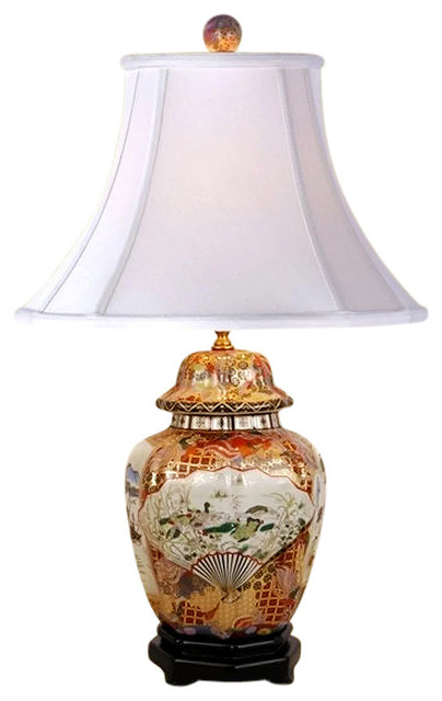 Chinese Porcelain Satsuma Style Scalloped Temple Jar Table Lamp 26 Chinese Porcelain Satsuma Style Scalloped Temple Jar Table Lamp 26