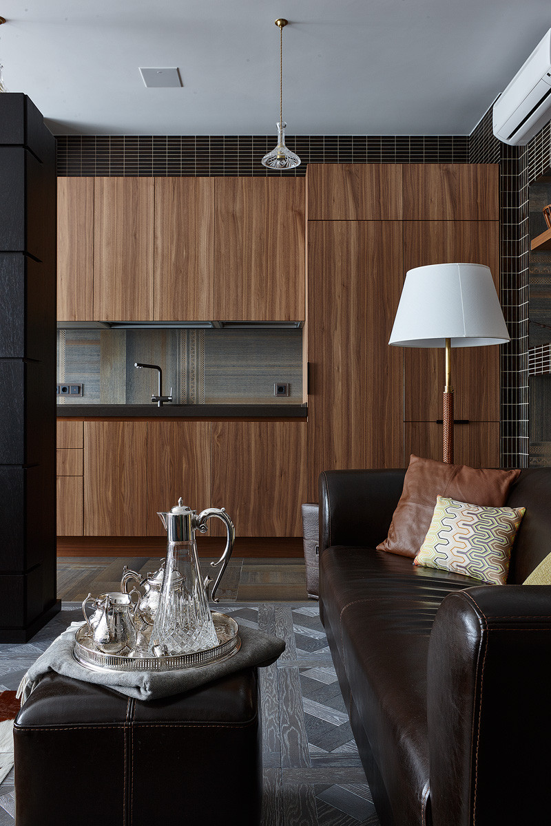 Зонирование кухни и гостиной