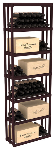 Rectangular Wine Storage Bin, Redwood, Burgundy