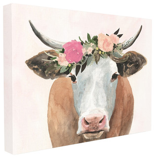 Room Decor Stupell Industries Home Brown Horned Bull With Wind