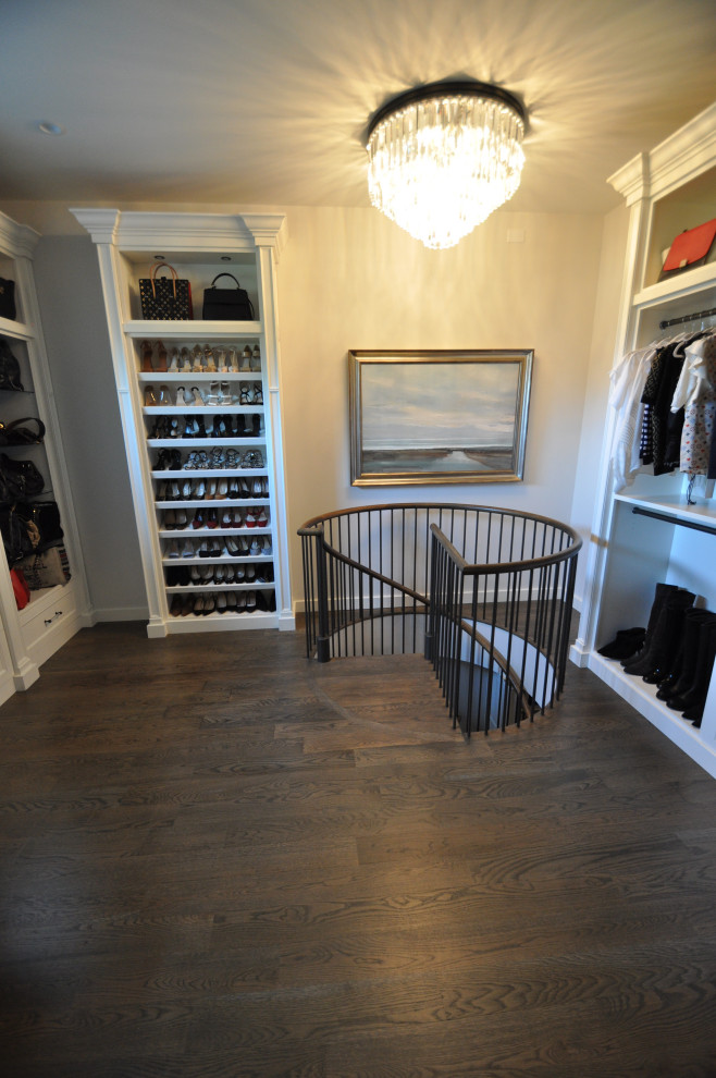 Example of a trendy closet design in Charlotte