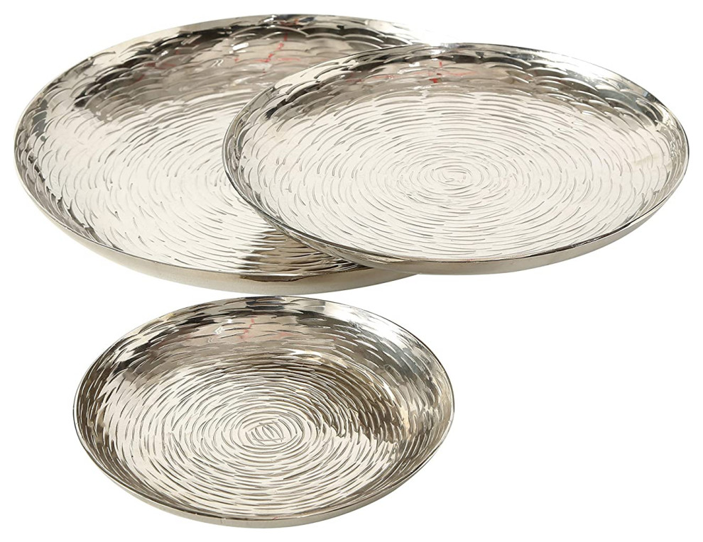Decorative Candle Plate Trays, 3Piece Set Contemporary Serving