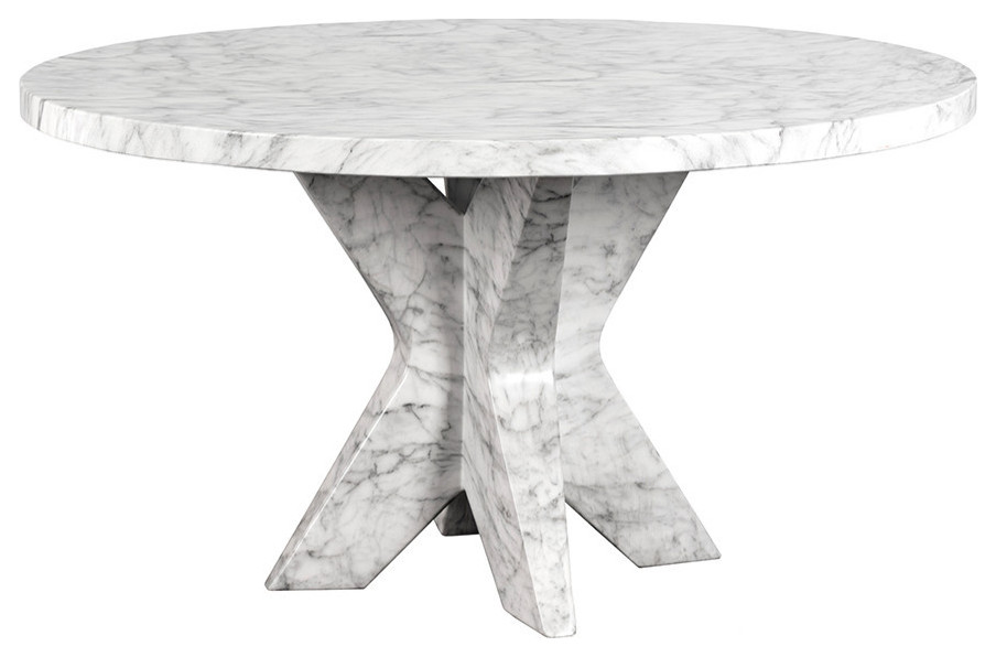 Cypher Dining Table Base Marble Look Transitional Dining Tables