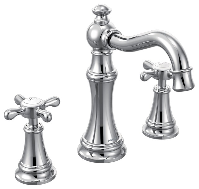 Moen Weymouth 2Handle High Arc Bathroom Faucet Traditional Bathroom Sink Faucets by The