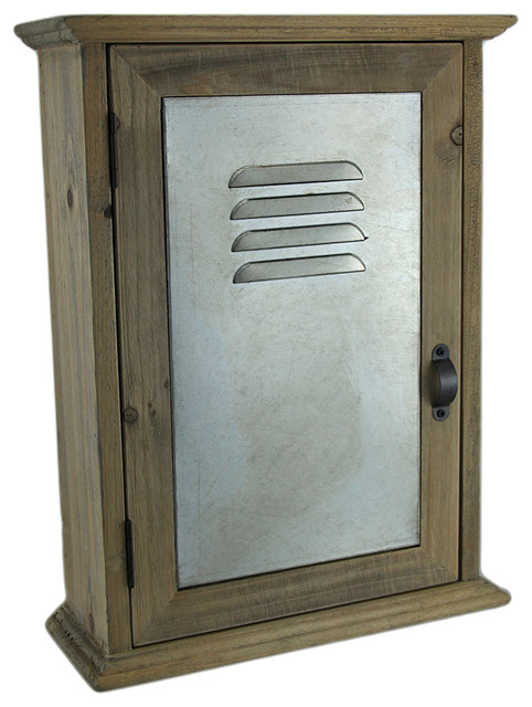 13 In Wall Mounted Wood And Metal Locker Style Key Cabinet
