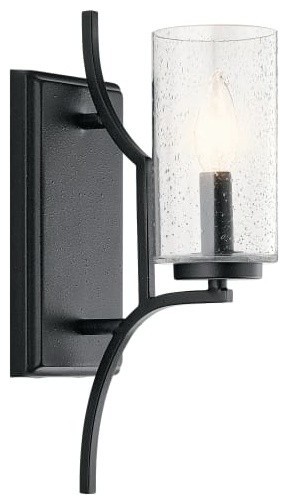Wall Sconce 1-Light, Distressed Black