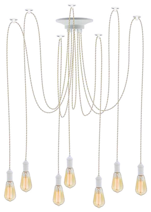 Beige And White Swag Chandelier