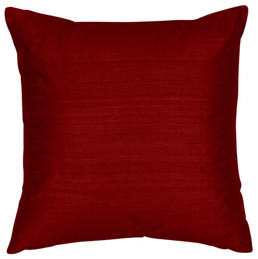 Candy Apple 18x18-Inch Square Silk Shantung Luxury Decorative Pillow Cover Only