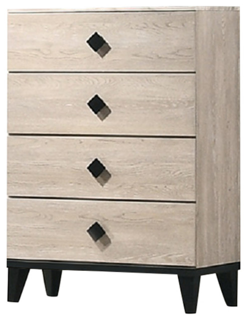 Wooden Chest with 5 Drawers, Cream