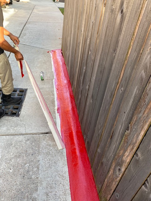 Painted Safety Red Fire Curb