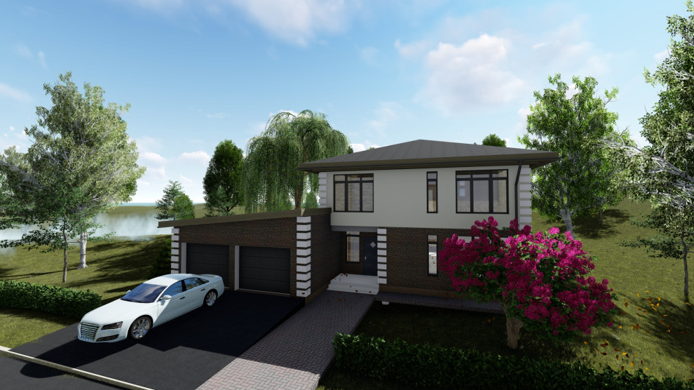 Двух этажный дом с гаражом на 2 машины