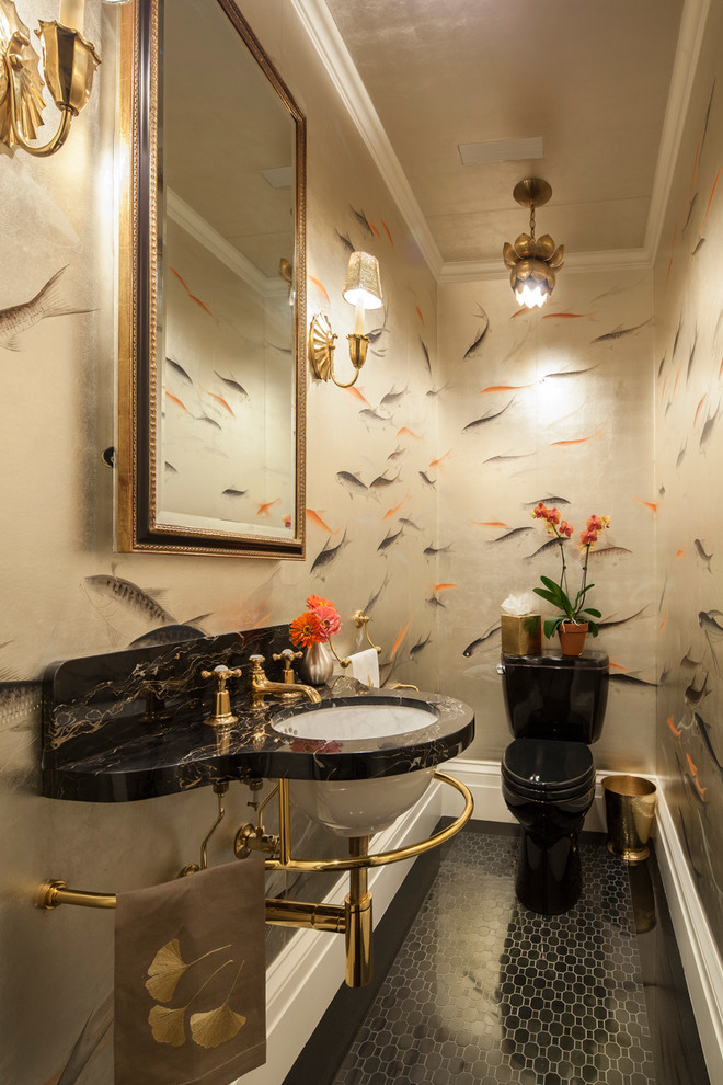 Design ideas for an asian powder room in New York.