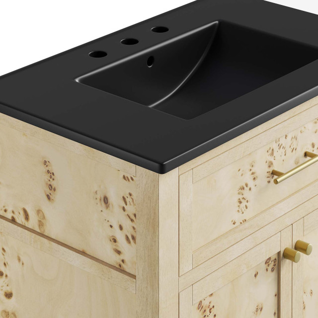 Elysian 30" Wood Bathroom Vanity - Black Burl - Rustic - Bathroom ...