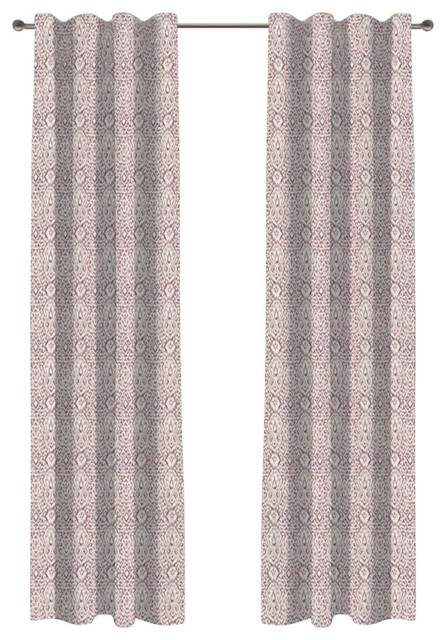 Damask Designer Drapery Panel Set Of 2 Purple Mediterranean