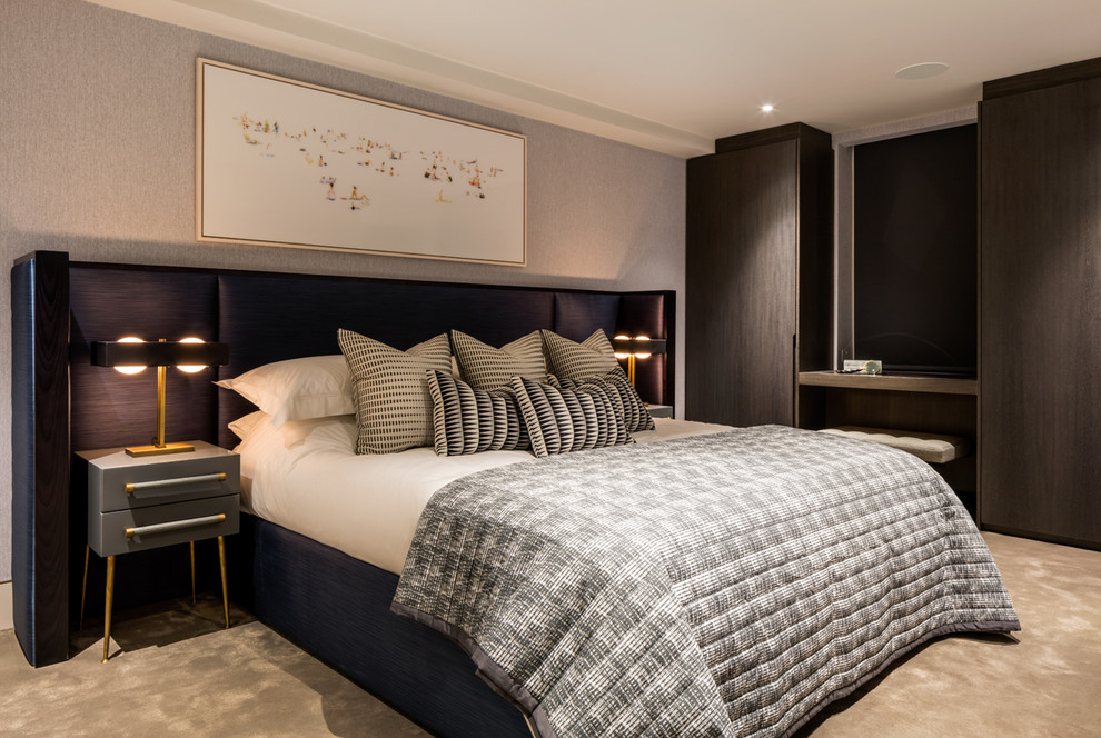Inspiration for a contemporary bedroom in London.