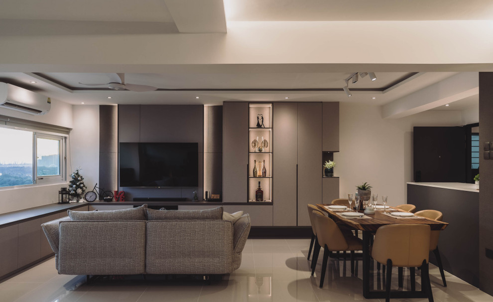 Design ideas for a modern living room in Singapore.