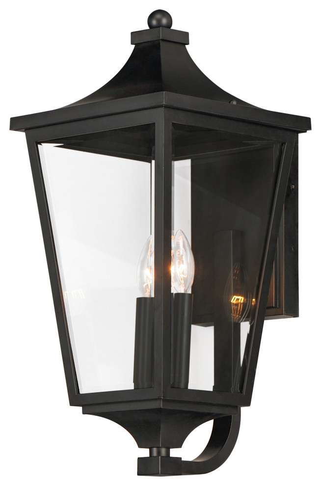 Sutton Place VX Large 2Light Outdoor Sconce, Black Transitional
