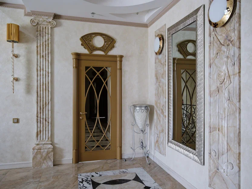 Декорирование гипсовых стеновых панно, панелей, пилястр и др.