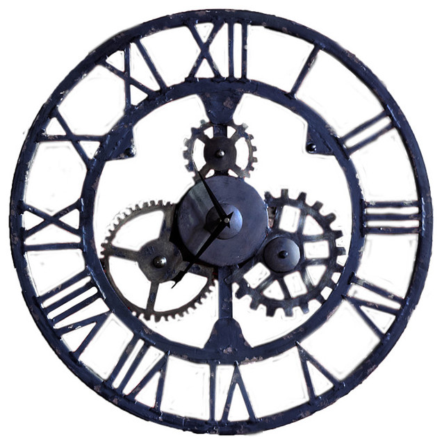 Cogsworth Clock Industrial Wall Clocks by Graham & Brown Houzz