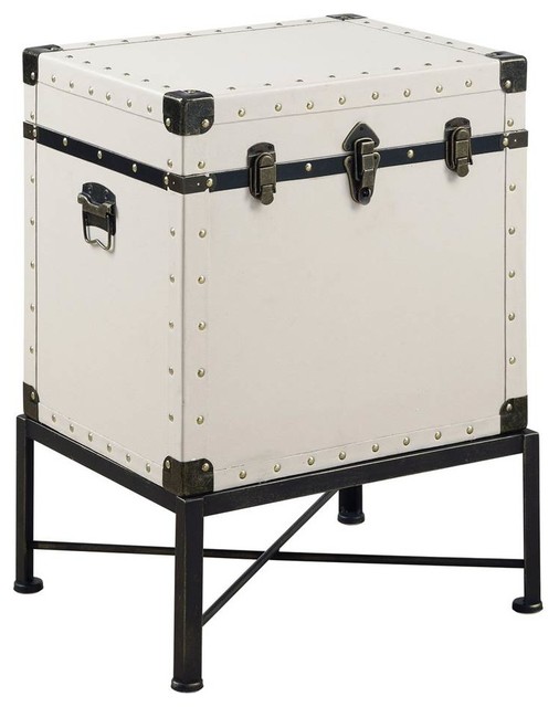 Traditional Trunk Side Table In White
