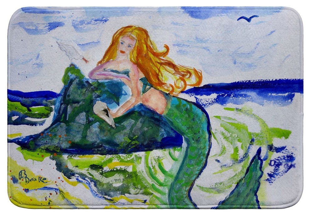 Mermaid on Rock Bath Mat 24x36