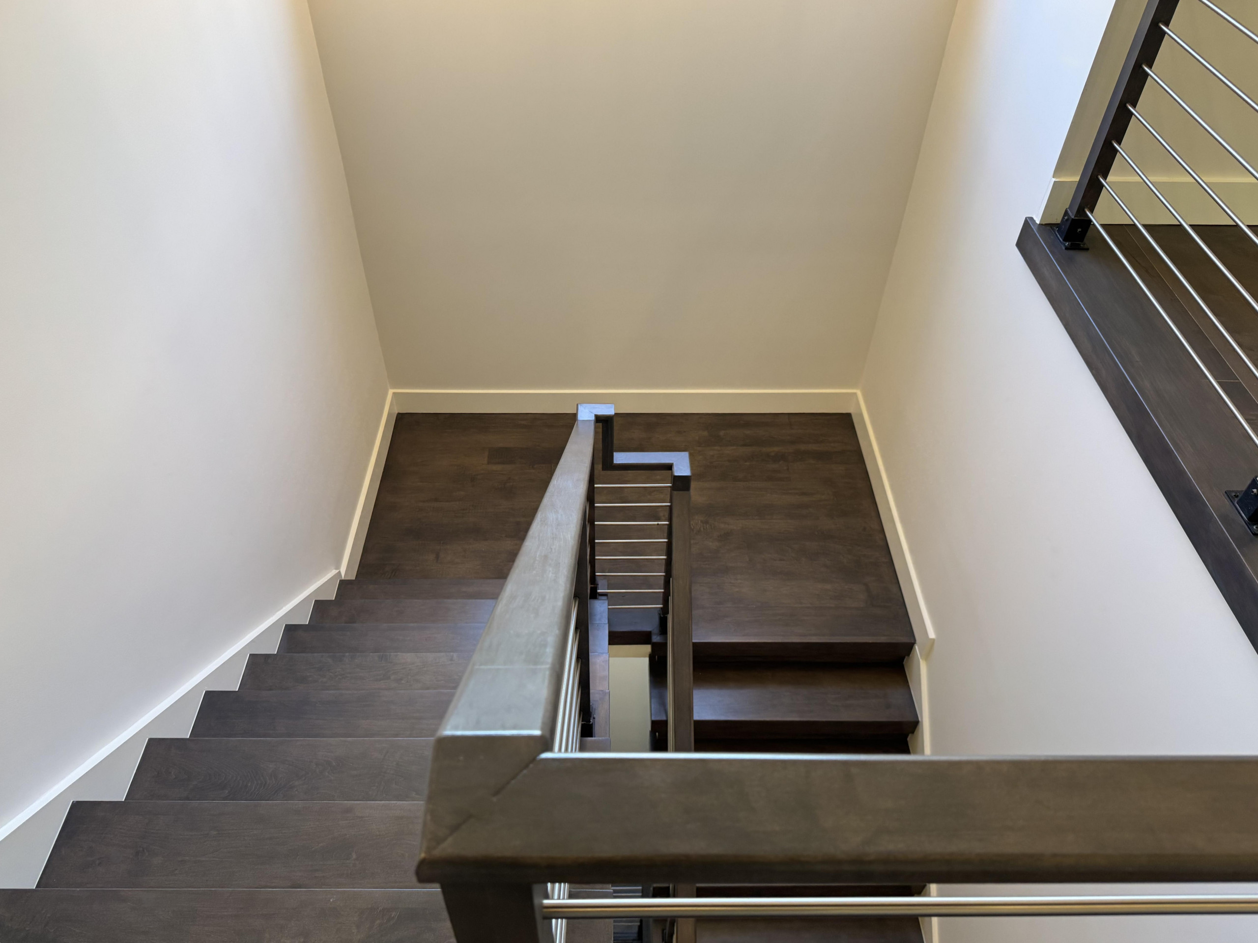 137_Transitional Maple Staircase with Stainless Steel Rail, Clifton, VA 2014