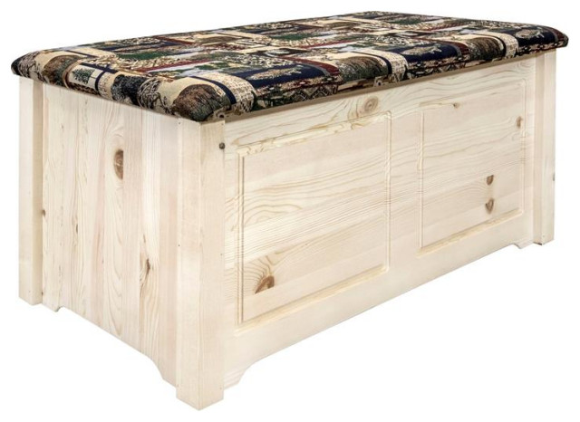 Montana Woodworks Homestead 40" Small Solid Wood Blanket Chest in Natural