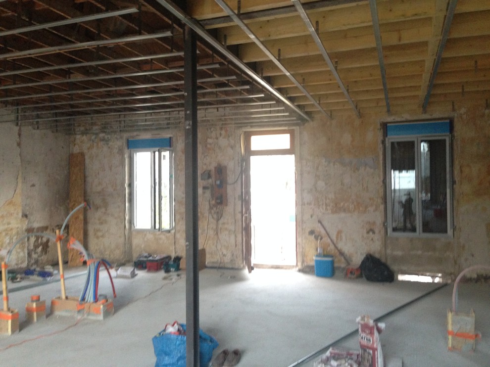 Chantier en cours rénovation et extension d'une échoppe