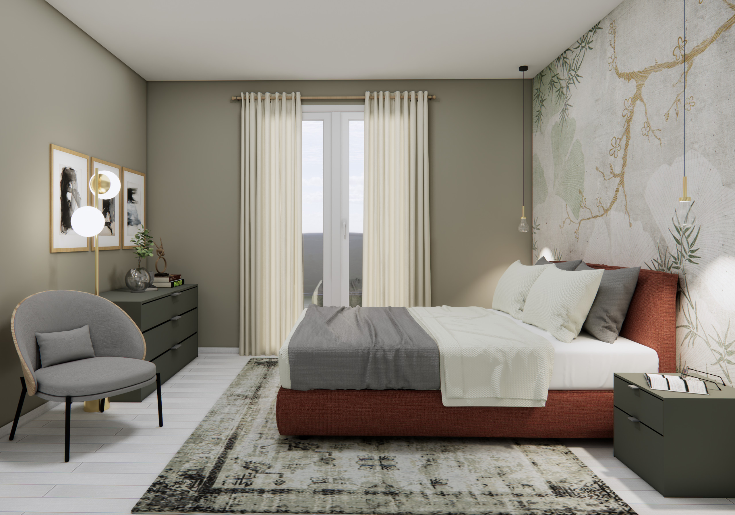 Progetto camera — palette neutra e materiali naturali