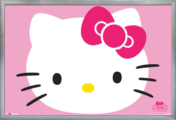 Hello Kitty Face Poster, Silver Framed Version