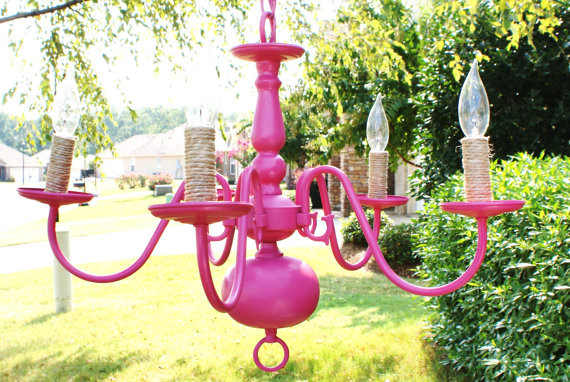 Diva Pink Chandelier Shabby Chic by Simply Salvage