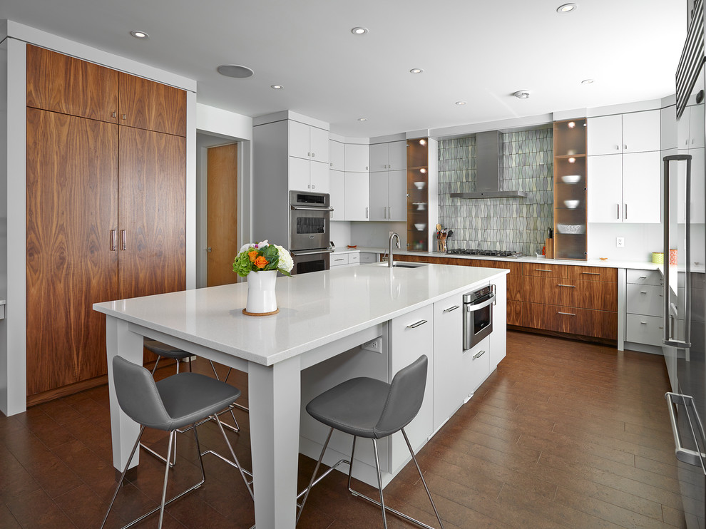 Design ideas for a contemporary kitchen in Edmonton.