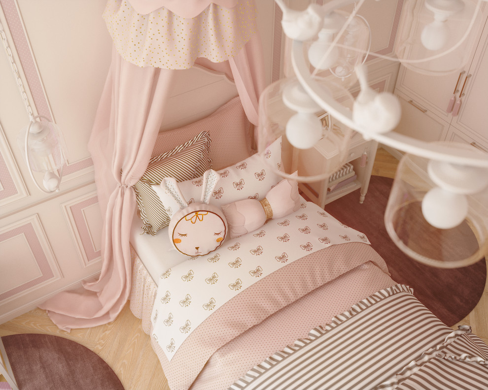 Дизайн-проект квартиры 120 кв.м.  Детская для девочки (старшая)