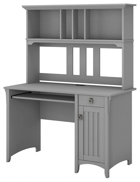 Large Desk With Hutch, Cabinet and Multiple Open Shelves - Transitional ...
