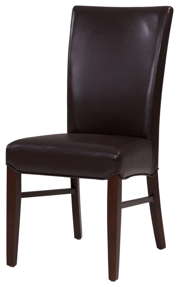 Pomona Bonded Leather Chair, Coffee Bean (Set Of 2) Transitional