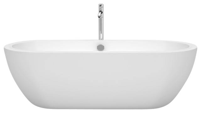 Soho Soaking Bathtub with Chrome Drain, 72"