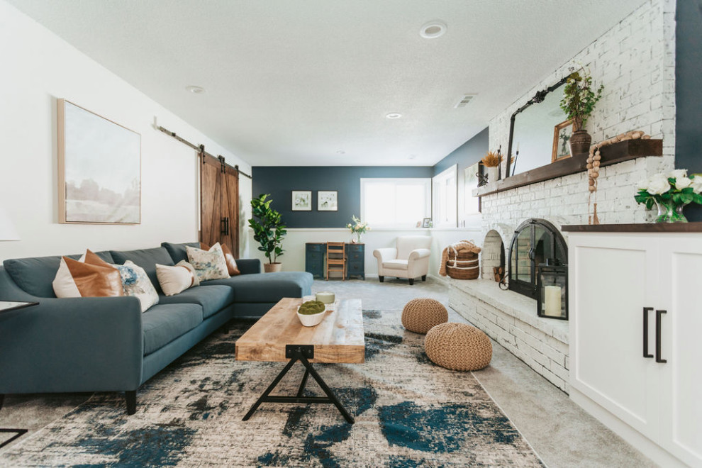 Basement - rustic basement idea in Minneapolis
