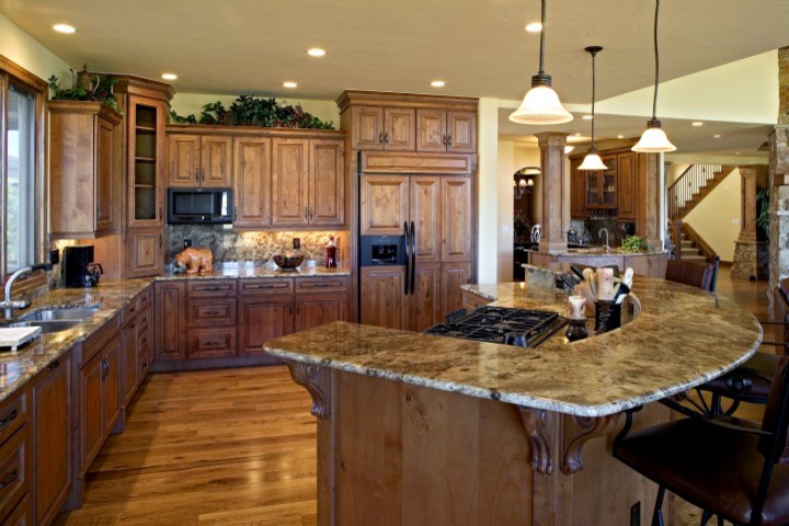 Inspiration for a huge rustic kitchen remodel in Denver