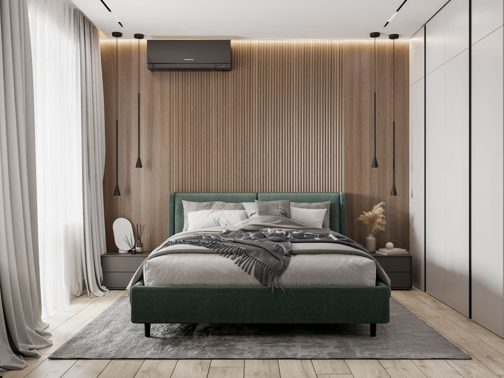 Гостиная, спальня и балкон в современной квартире