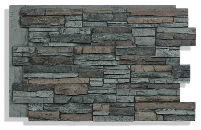 24 X36 Faux Stone Wall Paneling Antico Stacked Graphite Gray Traditional Siding And Veneer By Elements Houzz - Imitation Stone Decorative Wall Panel