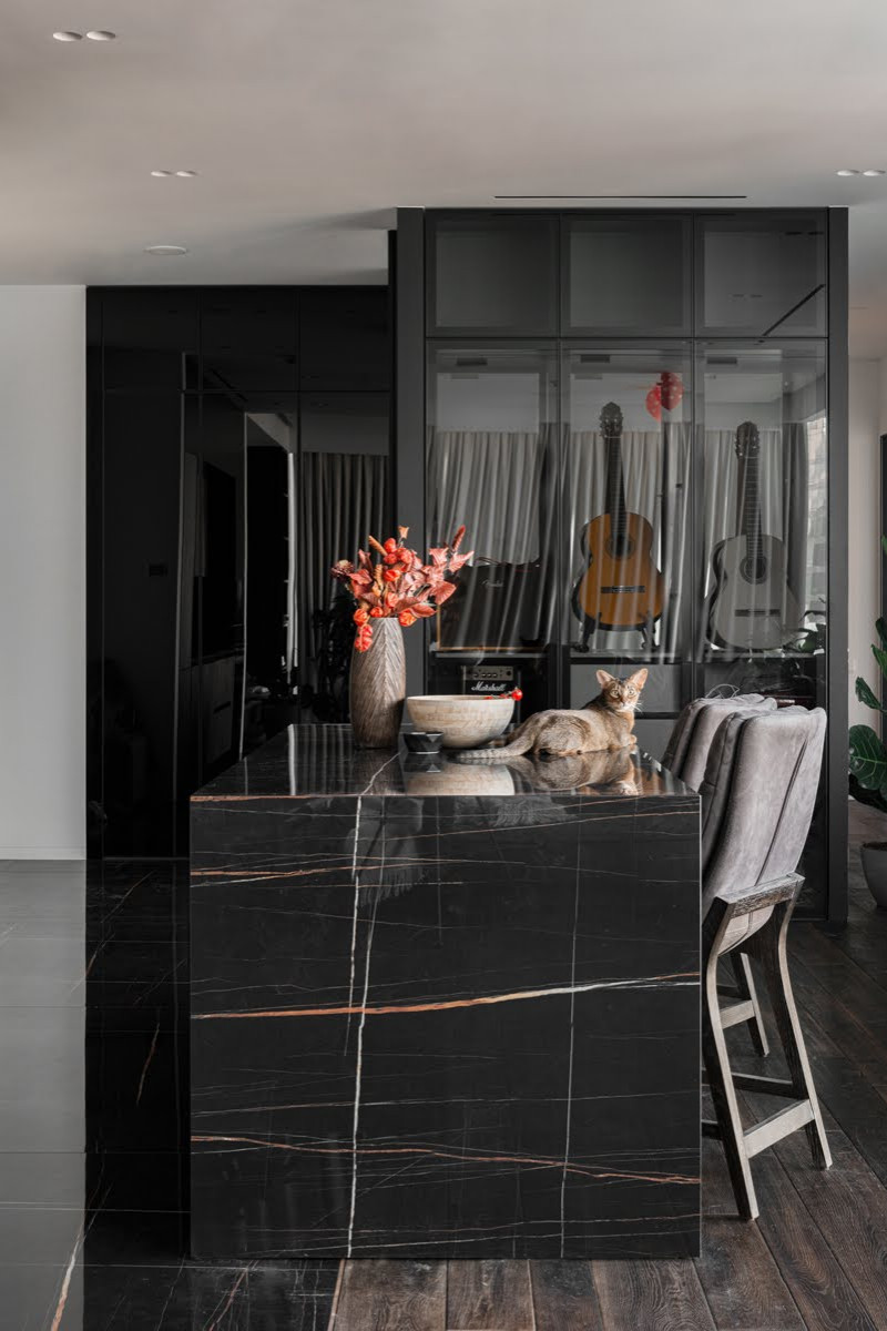 Шикарная кухня-гостиная в Москва-Сити