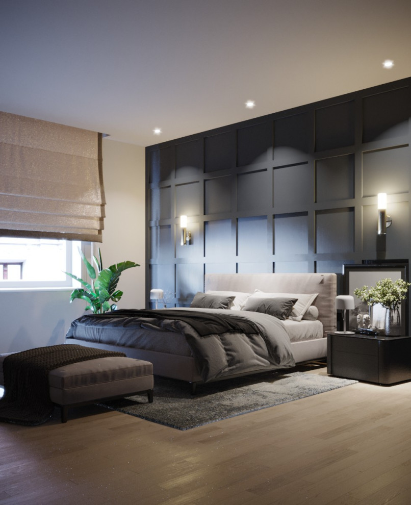 Inspiration for a contemporary bedroom in Dublin.