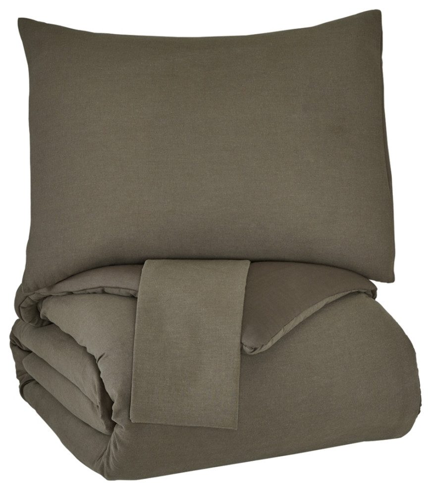 Eilena Dark Taupe Queen Comforter Set Transitional Comforters And
