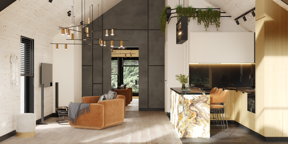 Кухня-гостиная в загородном доме