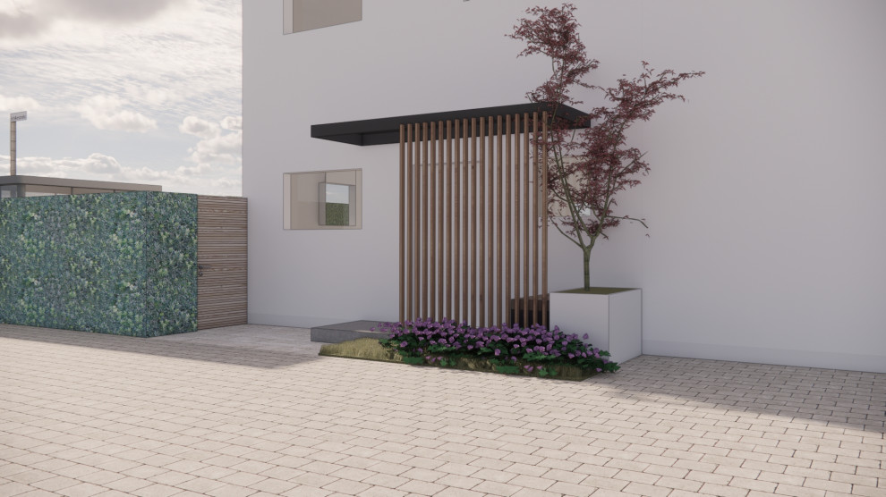 Artenreicher Reihenhausgarten Hauseingang