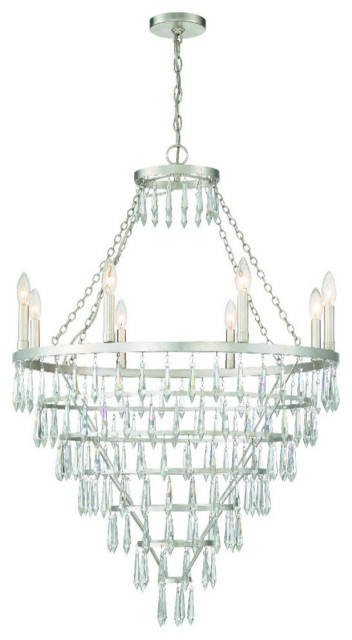 Crystorama Lucille 8-Light Chandelier LUC-A9068-SA, Antique Silver