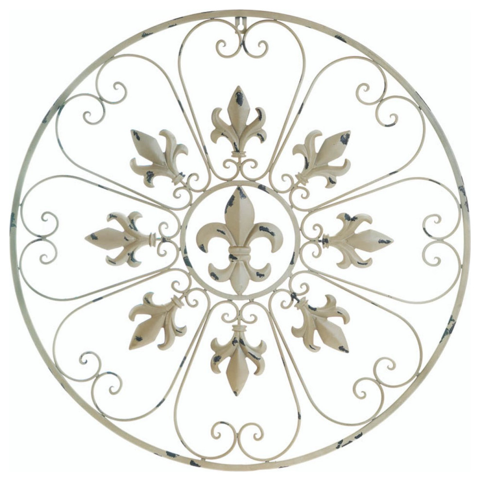 Circular Fleur De Lis Wall Decor French Country Metal Wall Art by VirVentures Houzz
