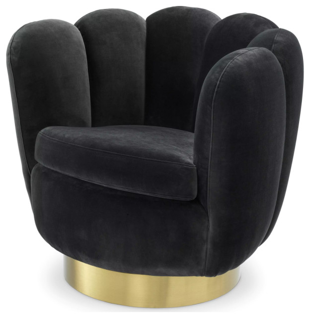 Gray Scalloped Swivel Chair | Eichholtz Mirage - Contemporary ...