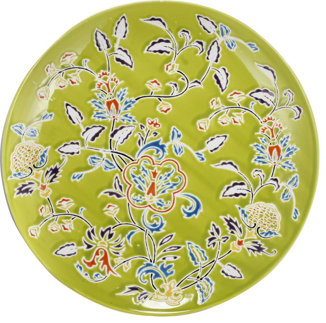 Kathy Ireland Decorative Plate Charger Green Contemporary Charger